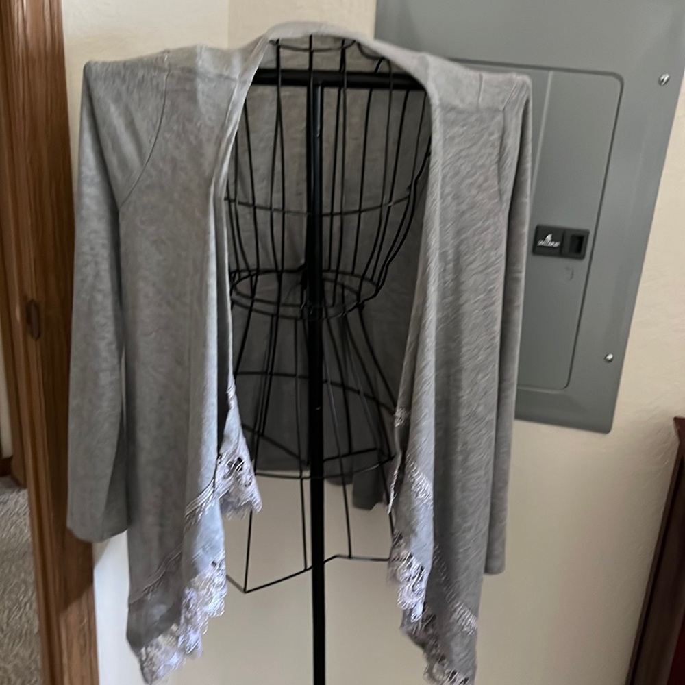 ONE WORLD WATERFALL LACY SWEATER-L